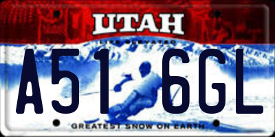 UT license plate A516GL