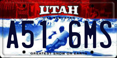 UT license plate A516MS