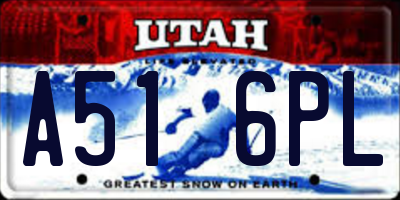 UT license plate A516PL