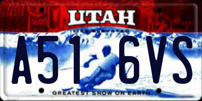 UT license plate A516VS