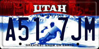UT license plate A517JM