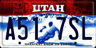 UT license plate A517SL