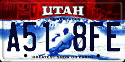 UT license plate A518FE