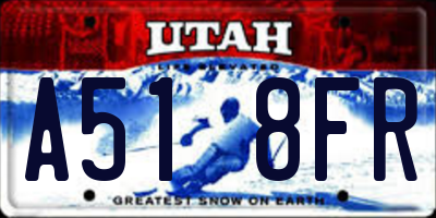 UT license plate A518FR