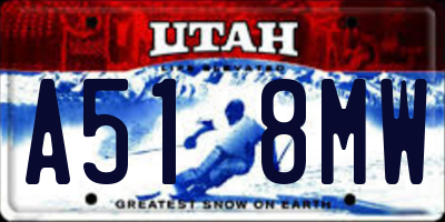 UT license plate A518MW