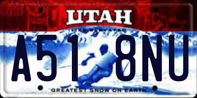 UT license plate A518NU