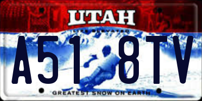 UT license plate A518TV