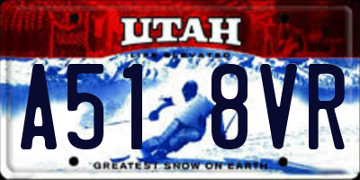UT license plate A518VR