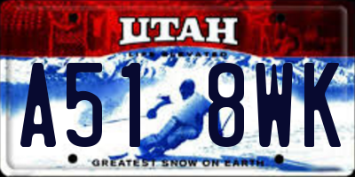 UT license plate A518WK
