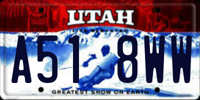 UT license plate A518WW