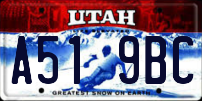 UT license plate A519BC