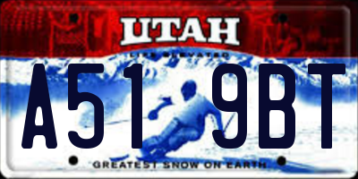 UT license plate A519BT
