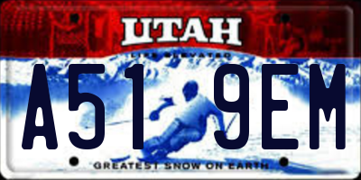 UT license plate A519EM
