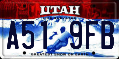 UT license plate A519FB