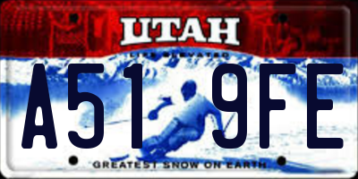 UT license plate A519FE