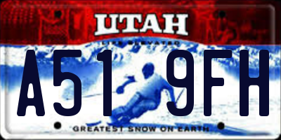 UT license plate A519FH