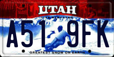 UT license plate A519FK