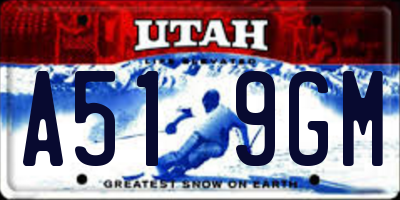 UT license plate A519GM