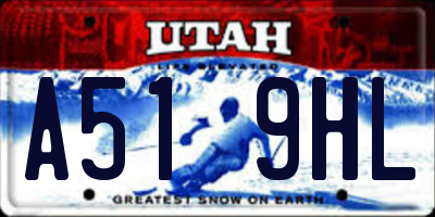UT license plate A519HL