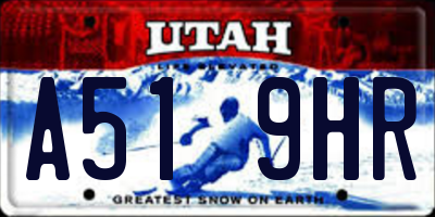 UT license plate A519HR
