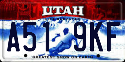 UT license plate A519KF