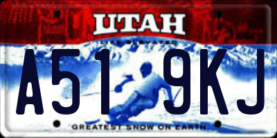 UT license plate A519KJ