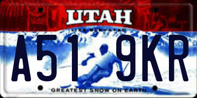 UT license plate A519KR