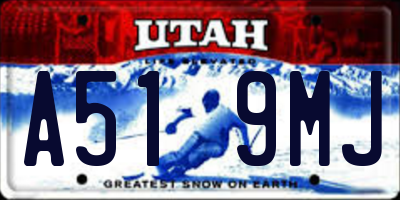 UT license plate A519MJ
