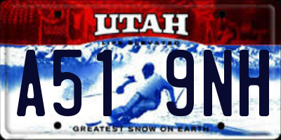 UT license plate A519NH
