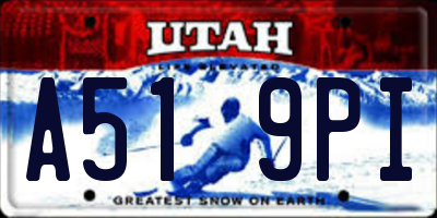 UT license plate A519PI