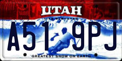 UT license plate A519PJ