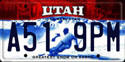 UT license plate A519PM