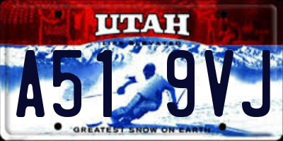 UT license plate A519VJ