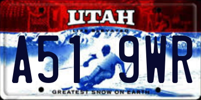 UT license plate A519WR