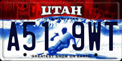 UT license plate A519WT