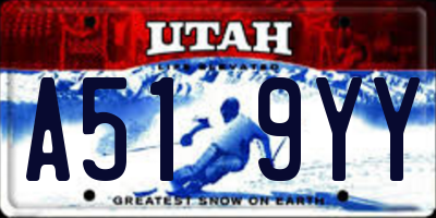 UT license plate A519YY