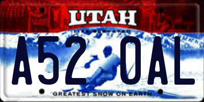 UT license plate A520AL