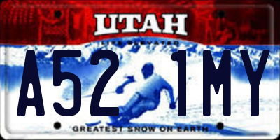 UT license plate A521MY