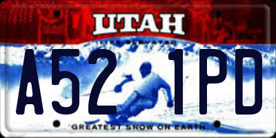 UT license plate A521PD