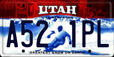 UT license plate A521PL