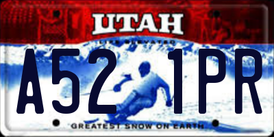 UT license plate A521PR