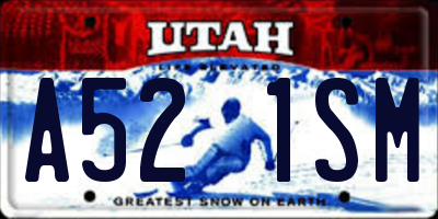 UT license plate A521SM