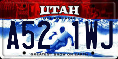 UT license plate A521WJ