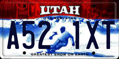 UT license plate A521XT