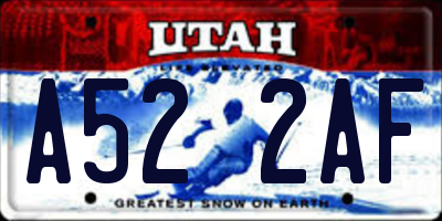 UT license plate A522AF