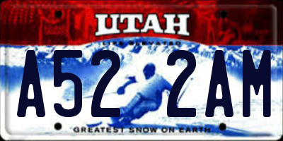 UT license plate A522AM