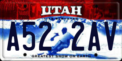 UT license plate A522AV