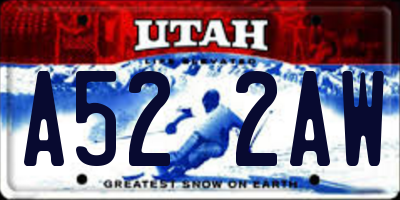 UT license plate A522AW