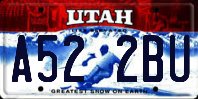 UT license plate A522BU