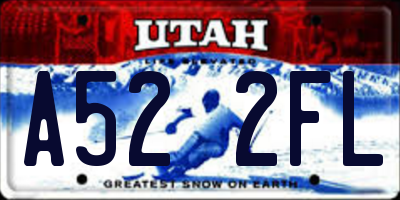 UT license plate A522FL